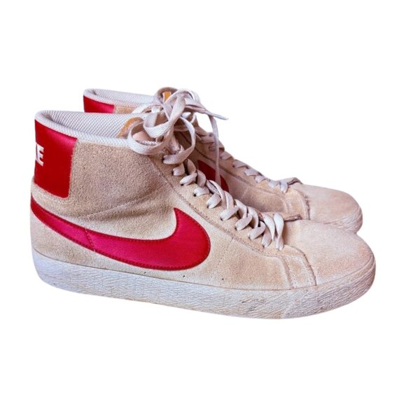 Nike SB Blazer Mid '77 Vintage – Light Tan Suede with Red Swoosh (Men’s Size 10) - Picture 4 of 10